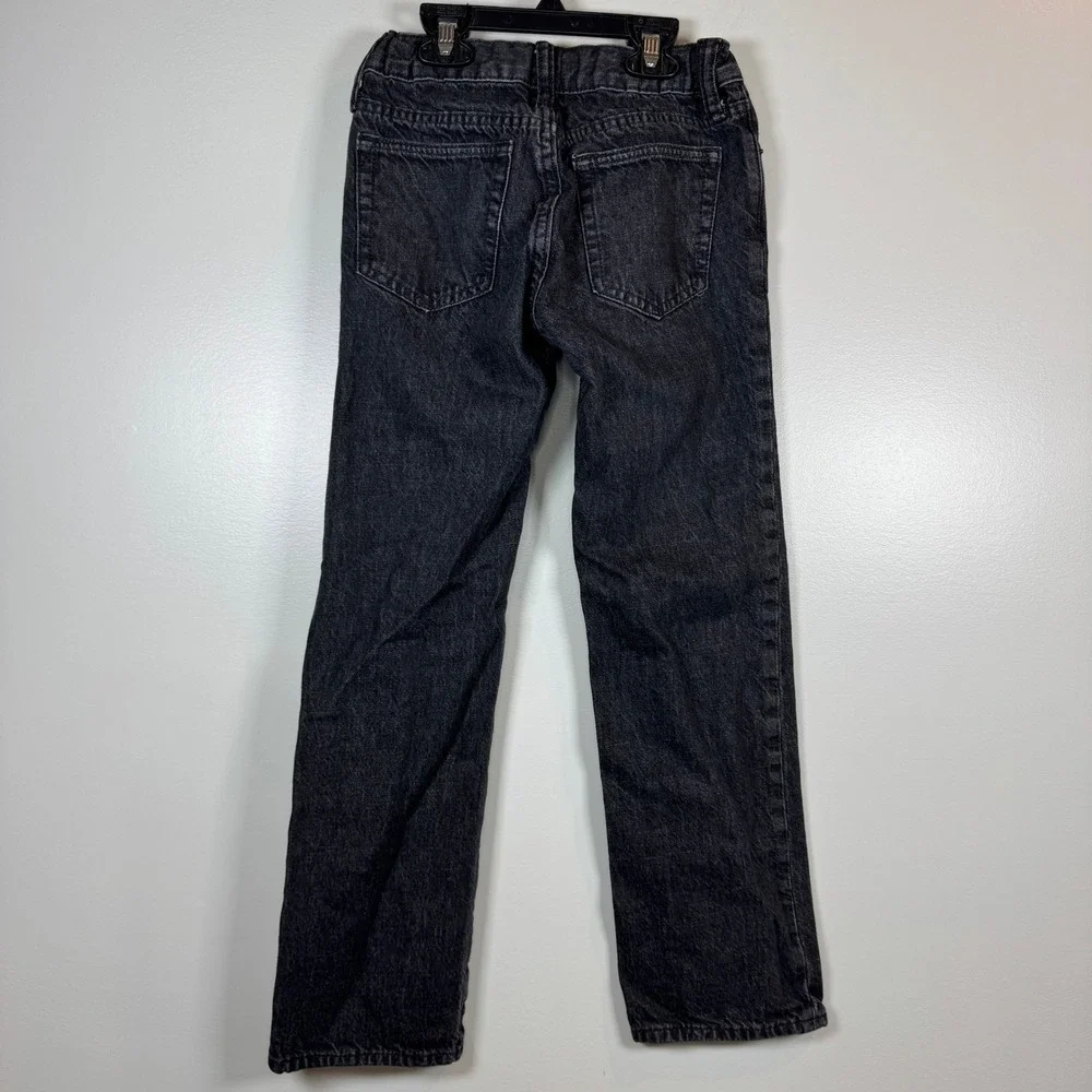 Gap Kids Boys 10 90s Original Straight Leg Black Jeans Faded Adjusted Waist‎